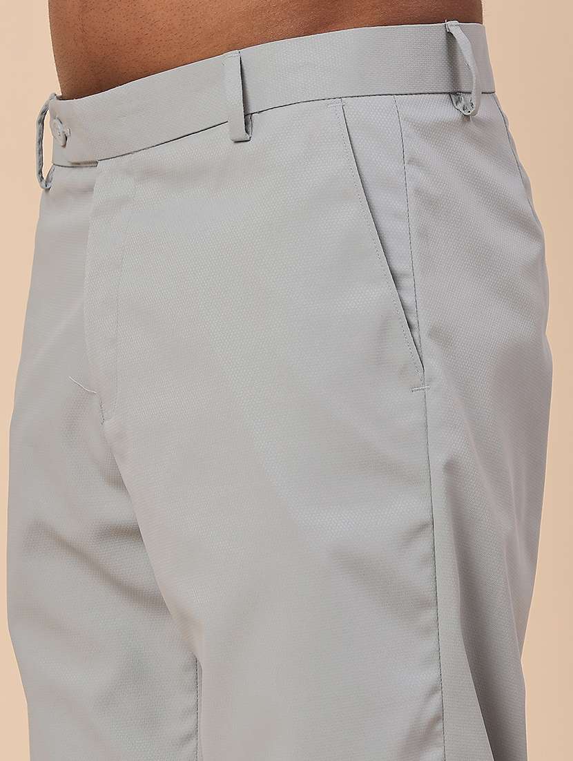 men solid mid rise slim fit formal trouser - 22316357 -  Standard Image - 1