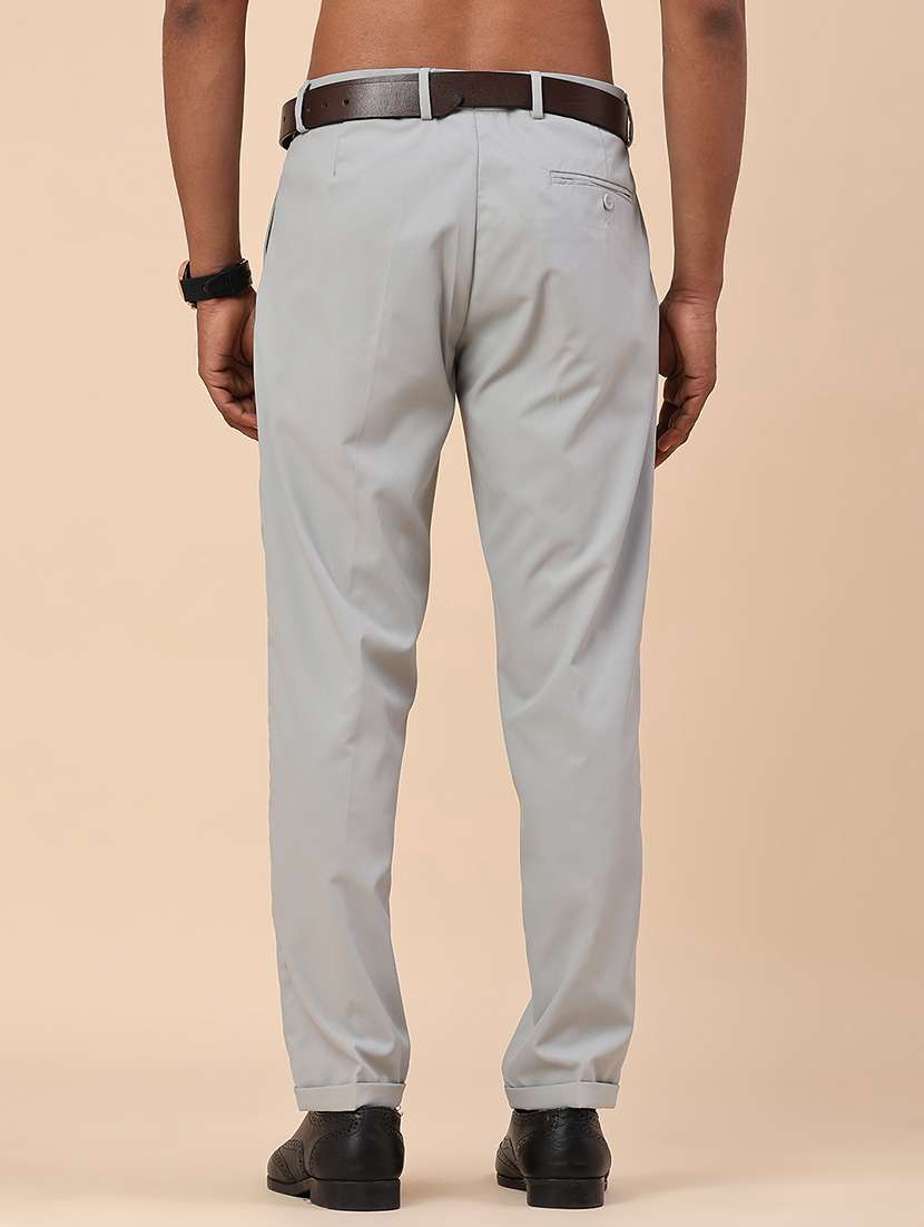 men solid mid rise slim fit formal trouser - 22316357 -  Standard Image - 4