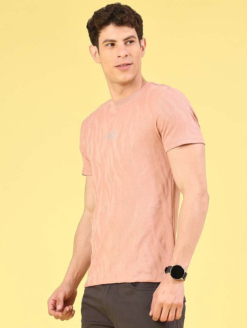 men self design short sleeve slim fit t-shirt - 22316362 -  Standard Image - 1