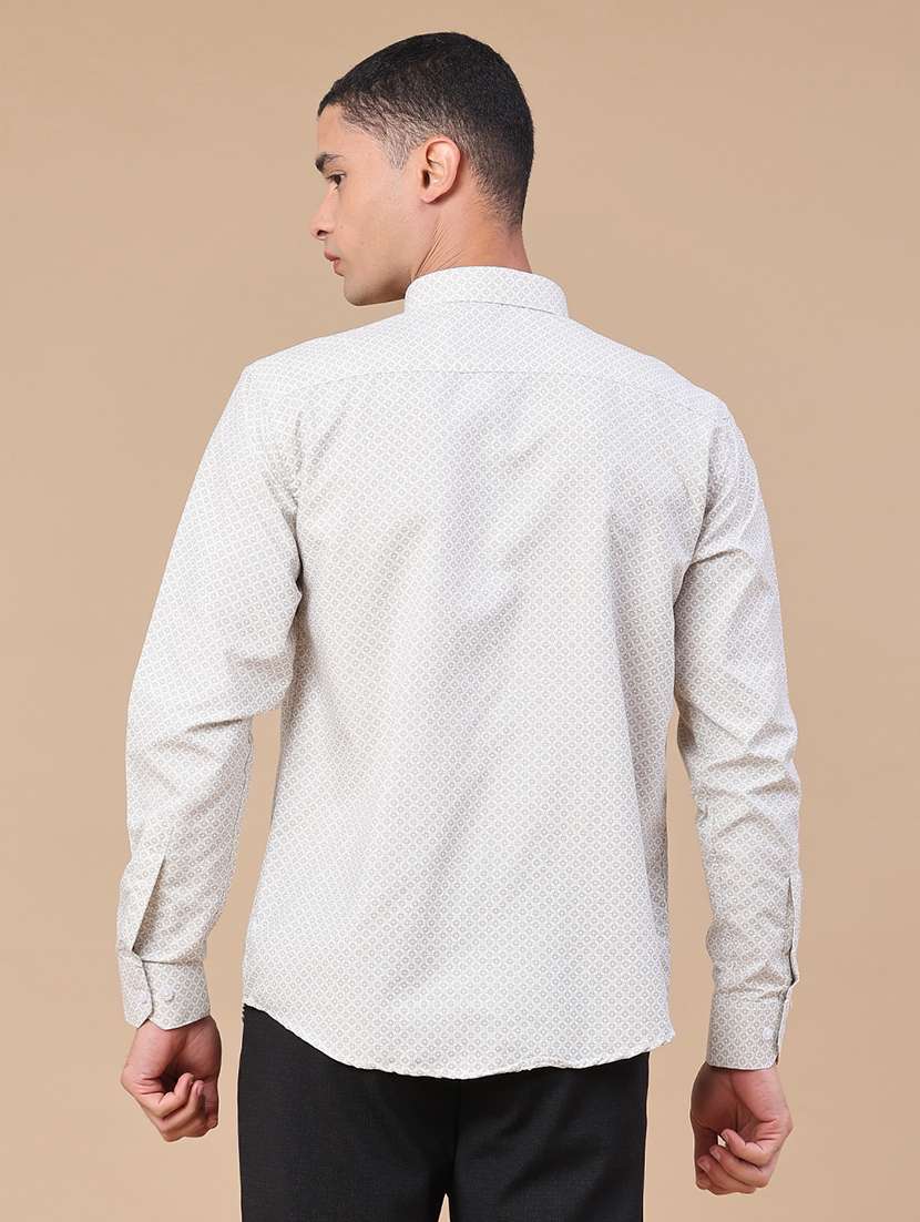 men printed long sleeve slim fit casual shirt - 22316489 -  Standard Image - 4