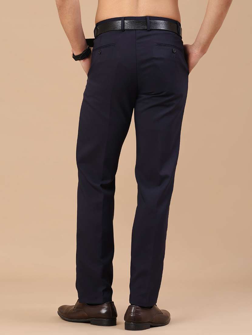 men solid mid rise slim fit formal trouser - 22316534 -  Standard Image - 4