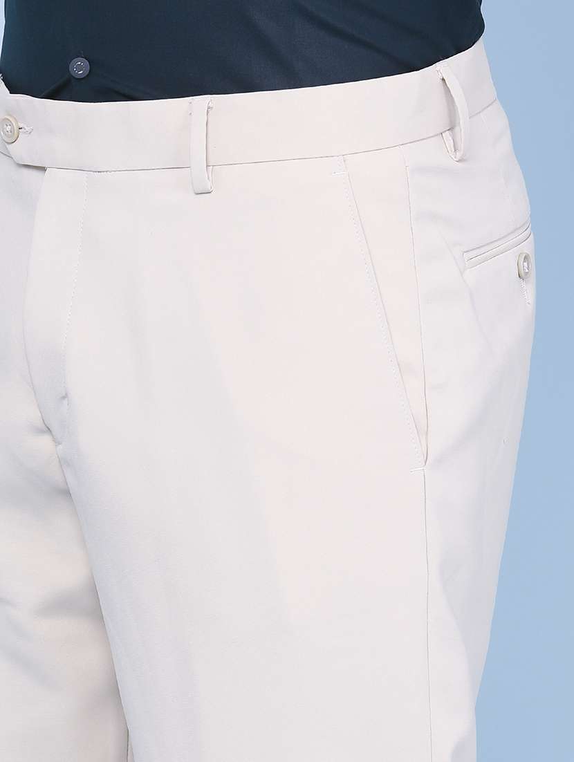 men solid mid rise slim fit formal trouser - 22316536 -  Standard Image - 1