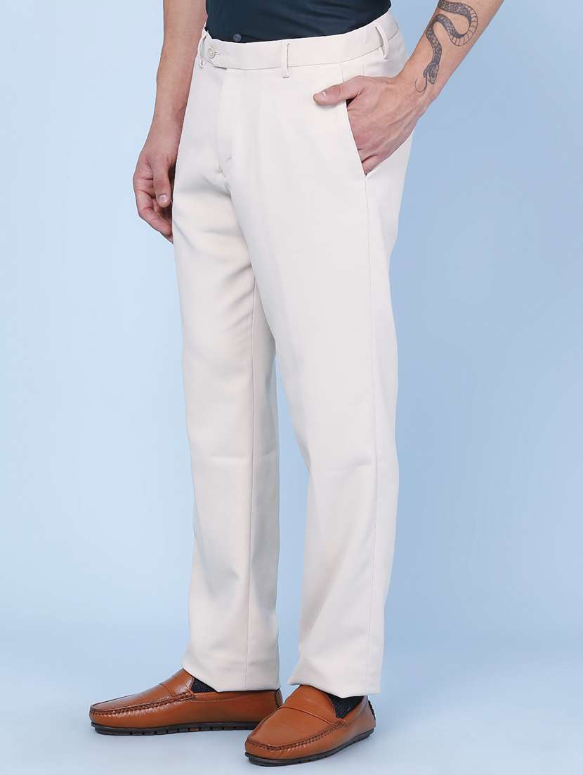 men solid mid rise slim fit formal trouser - 22316536 -  Standard Image - 4