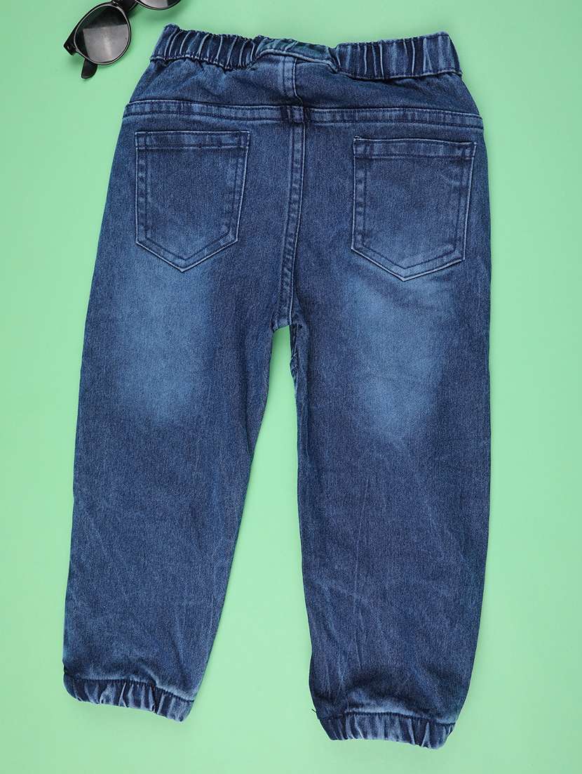 boys solid mid rise denim jogger - 22316590 -  Standard Image - 1