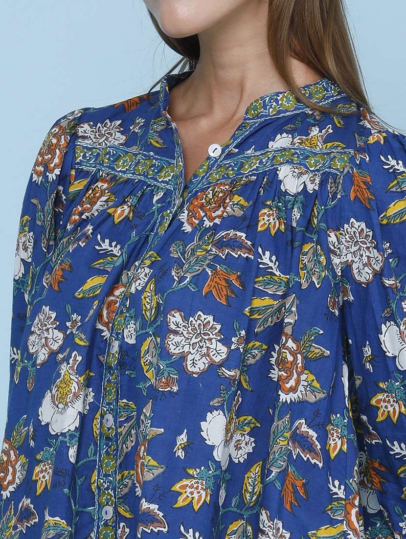 Women Printed Three Quarter Sleeves A-line Top - 22316601 -  Standard Image - 1