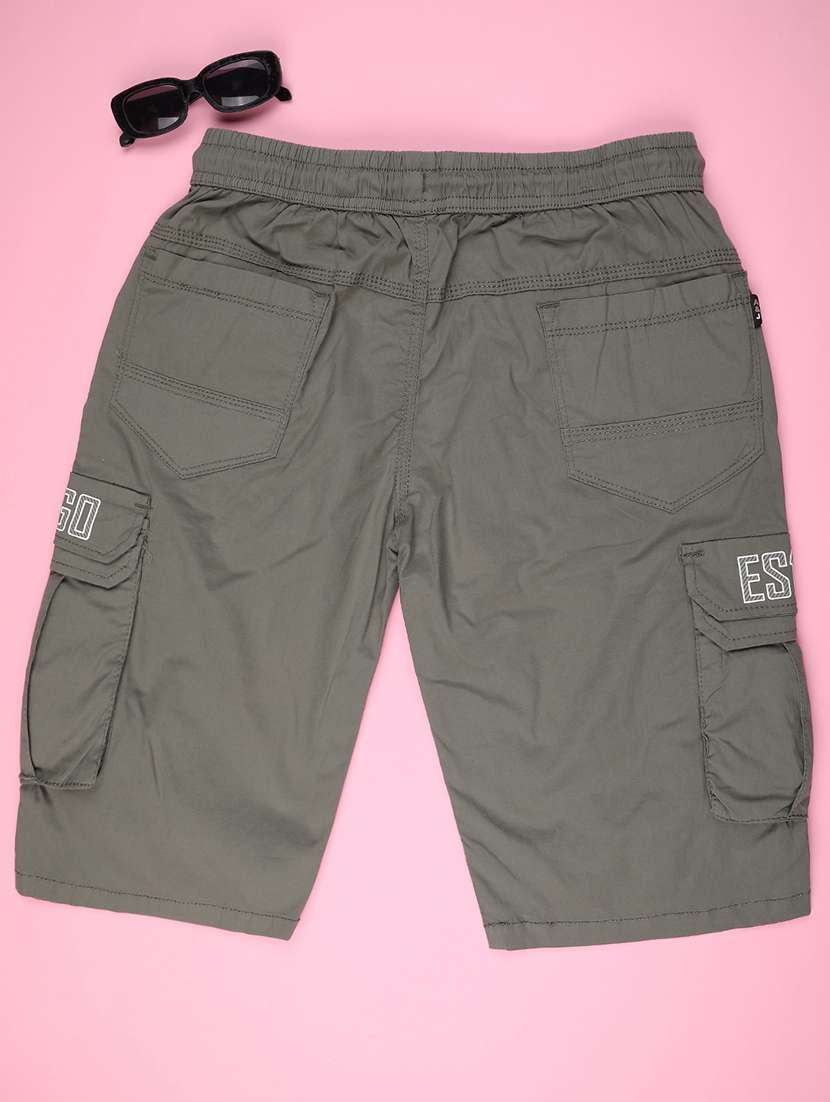 boys solid mid rise cargo shorts - 22316660 -  Standard Image - 1