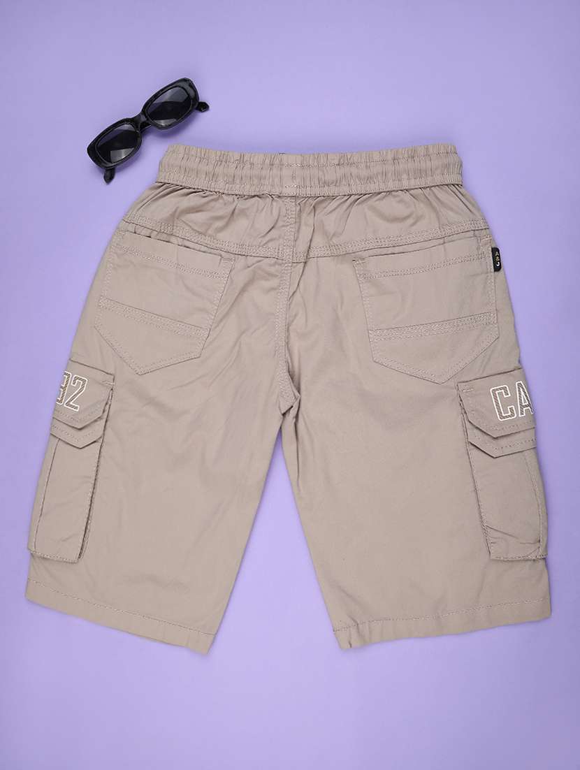 boys solid mid rise cargo shorts - 22316662 -  Standard Image - 1