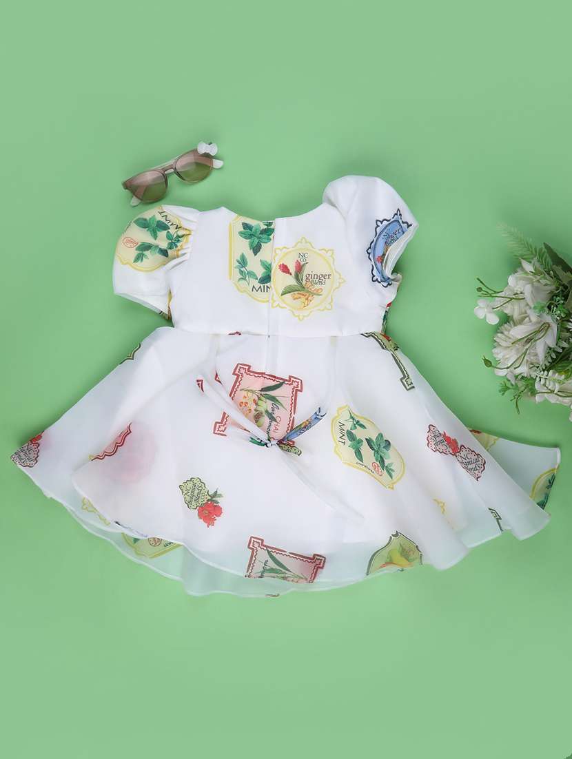 girls printed short sleeve frock - 22316722 -  Standard Image - 1
