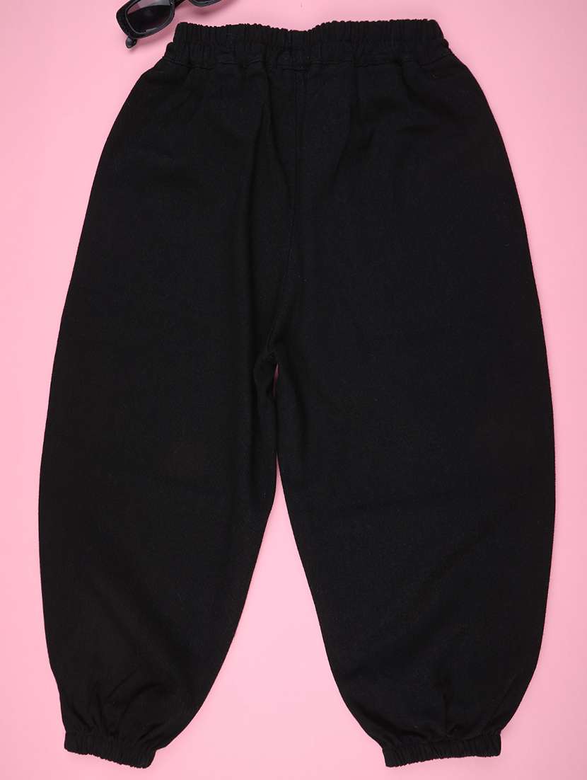 black poly cotton plain jogger - 22316747 -  Standard Image - 1