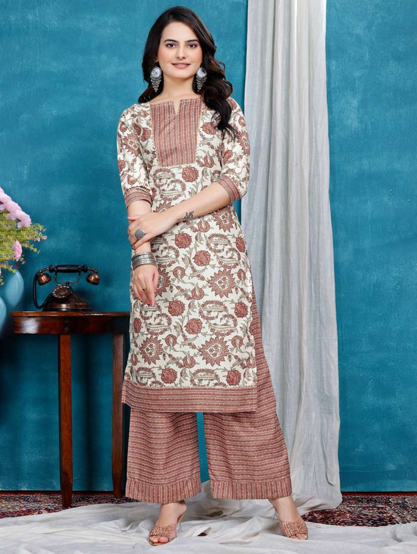 women printed kurta and palazzo set - 22316769 -  Standard Image - 1