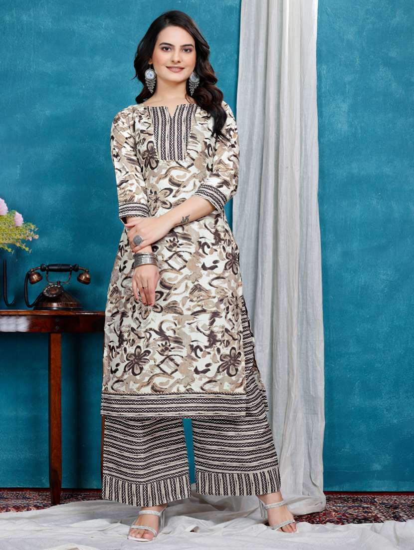 women printed kurta and palazzo set - 22316770 -  Standard Image - 1