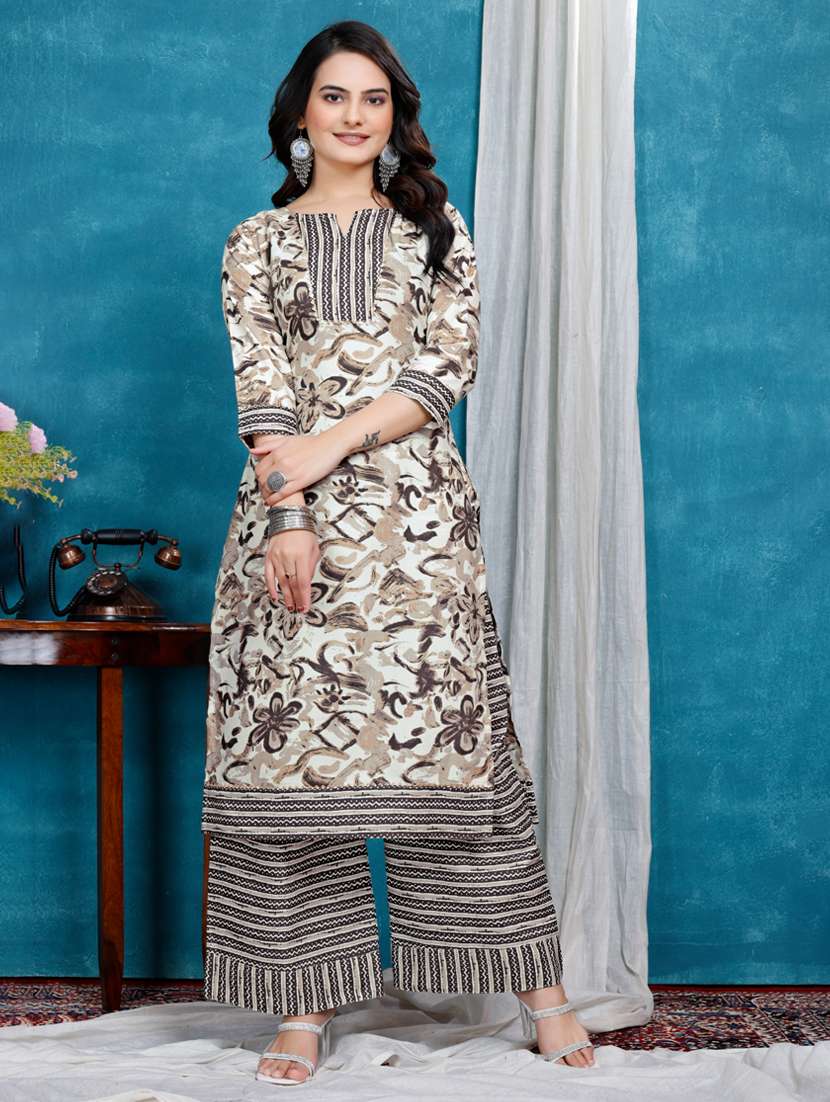 women printed kurta and palazzo set - 22316774 -  Standard Image - 1