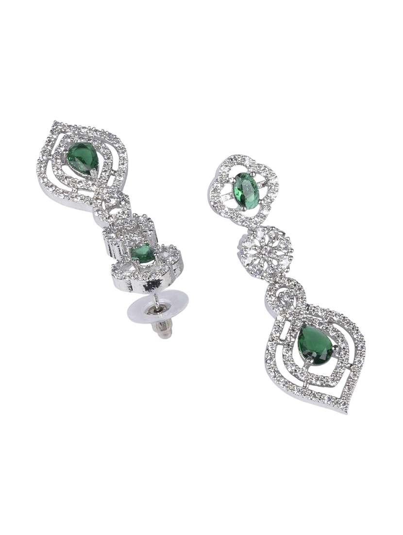 woemn green brass necklace necklace and earring set - 22316913 -  Standard Image - 4