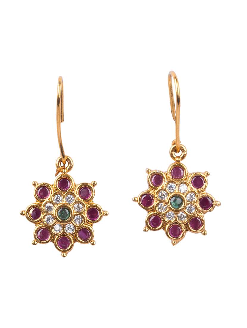 delicate multicolor flower motif necklace set - 22316919 -  Standard Image - 4