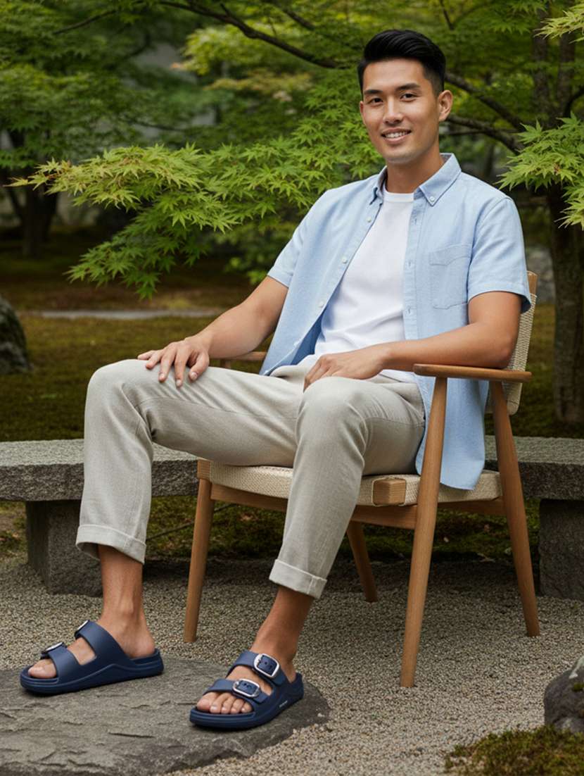 men solid slip on slider - 22316947 -  Standard Image - 4