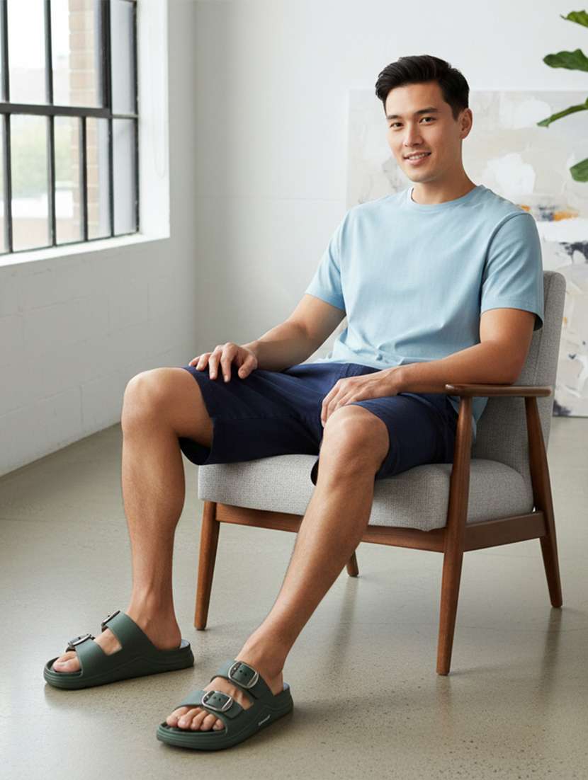 men solid slip on slider - 22316995 -  Standard Image - 4