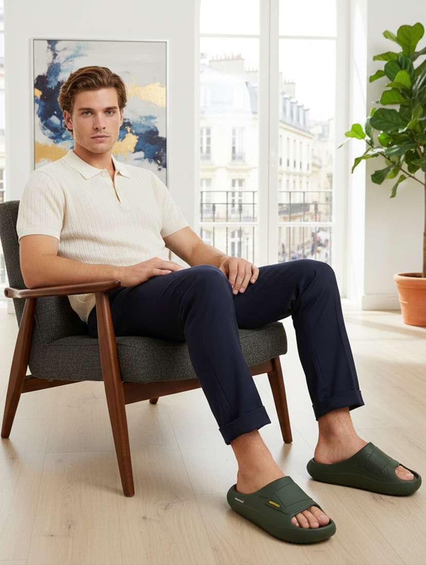 men solid slip on slider - 22316998 -  Standard Image - 4