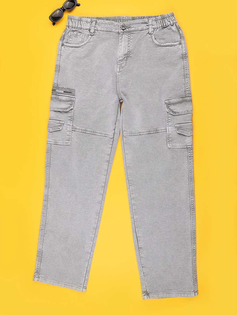 boys washed mid rise cargo jeans - 22317109 -  Standard Image - 1