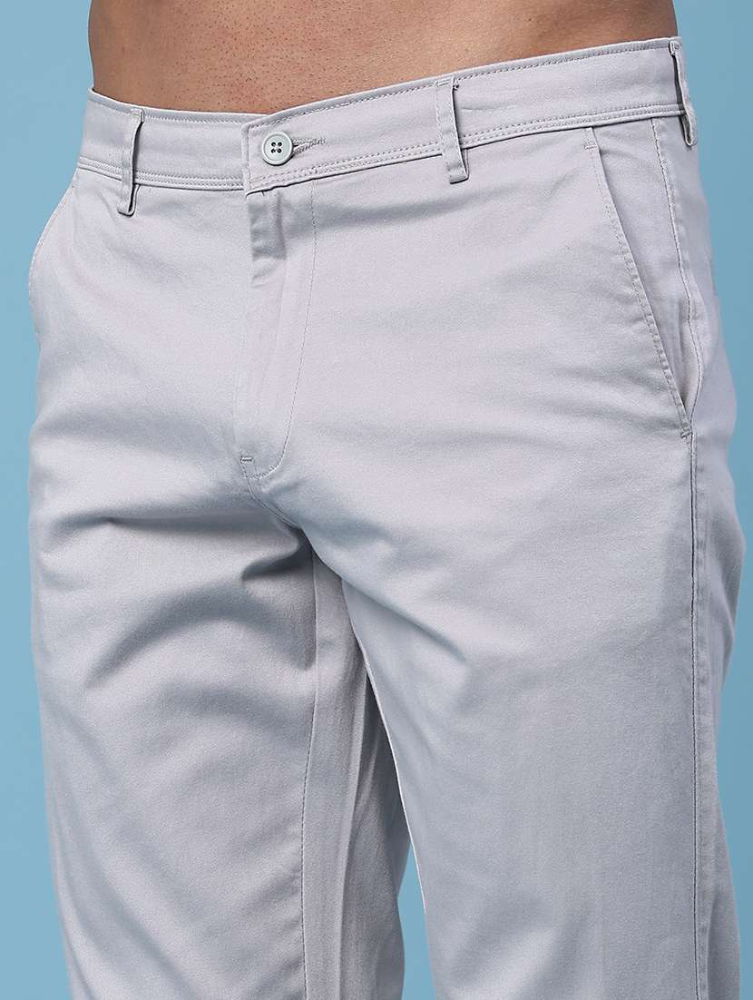 men solid mid rise slim fit chinos - 22317176 -  Standard Image - 1