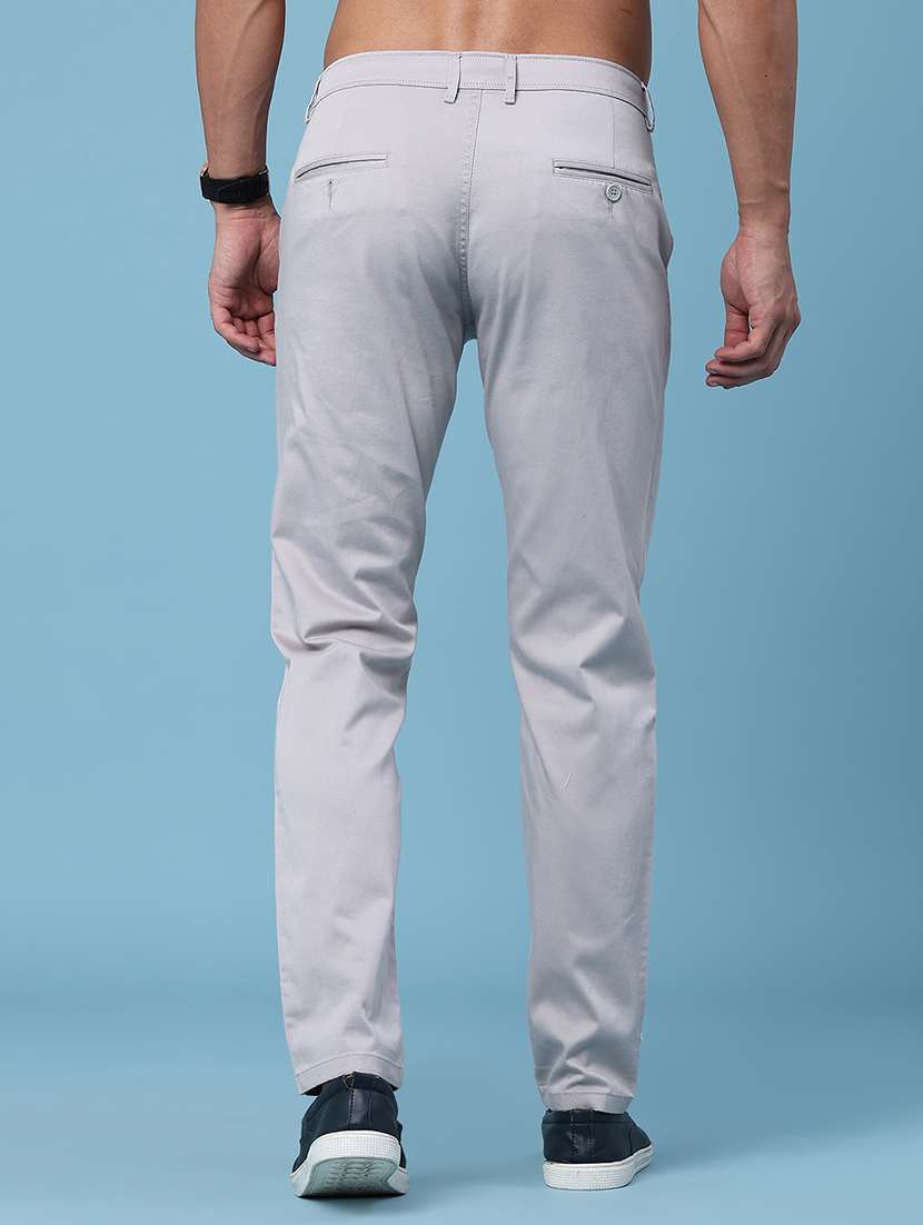 men solid mid rise slim fit chinos - 22317176 -  Standard Image - 4