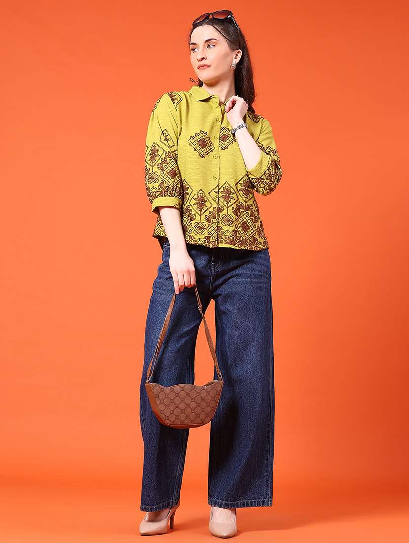 Women Embroidered Three Quarter Sleeve Shirt - 22317213 -  Standard Image - 4