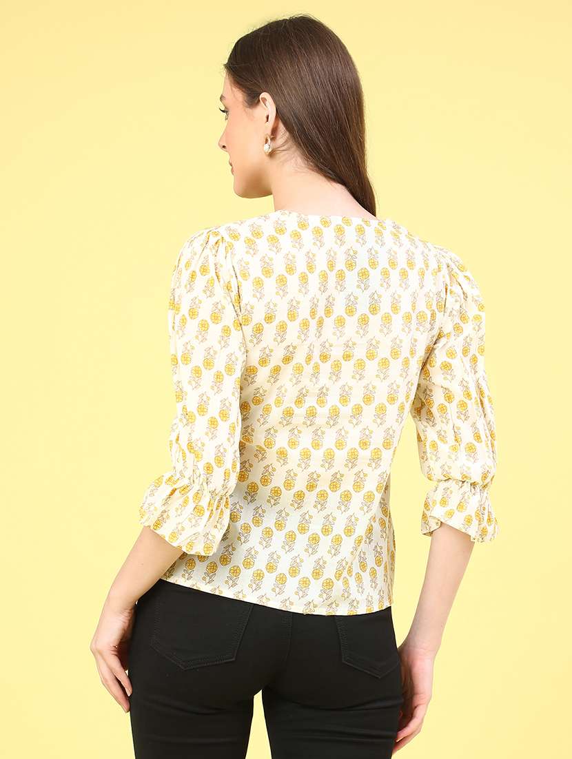 yellow cotton a line top - 22317273 -  Standard Image - 4