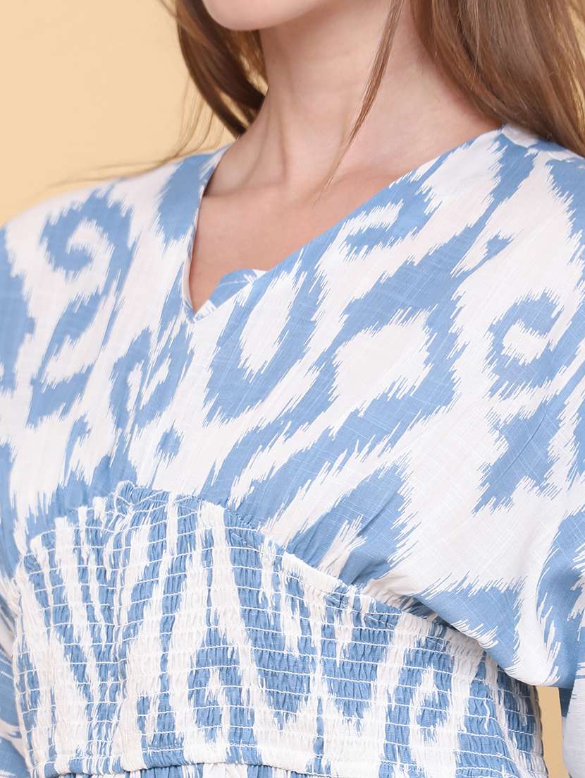 women printed short sleeves peplum top - 22317275 -  Standard Image - 1