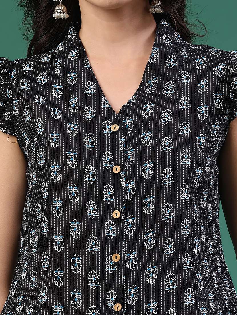 Women Printed Flutter Sleeves Regular Top - 22317278 -  Standard Image - 1