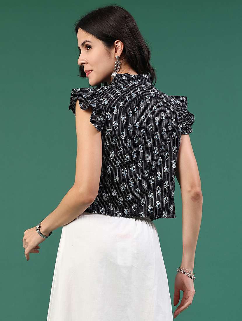 Women Printed Flutter Sleeves Regular Top - 22317278 -  Standard Image - 4