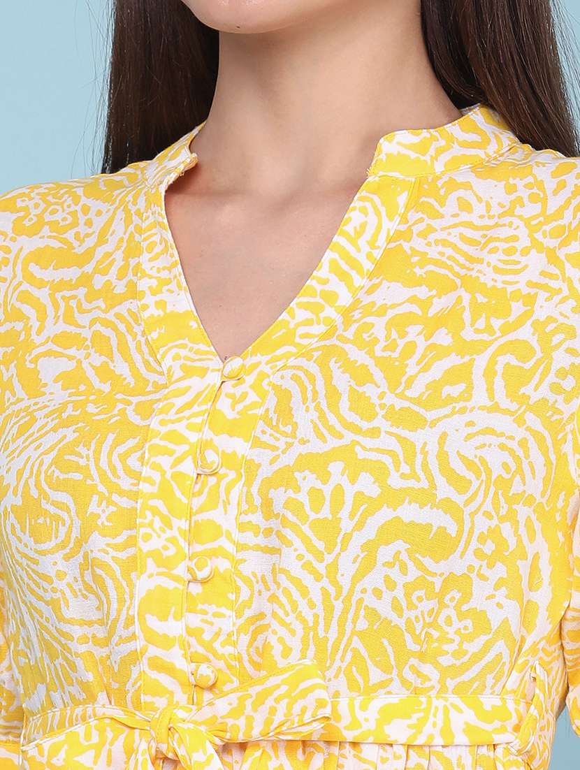 women printed short sleeves tiered dress - 22317336 -  Standard Image - 1