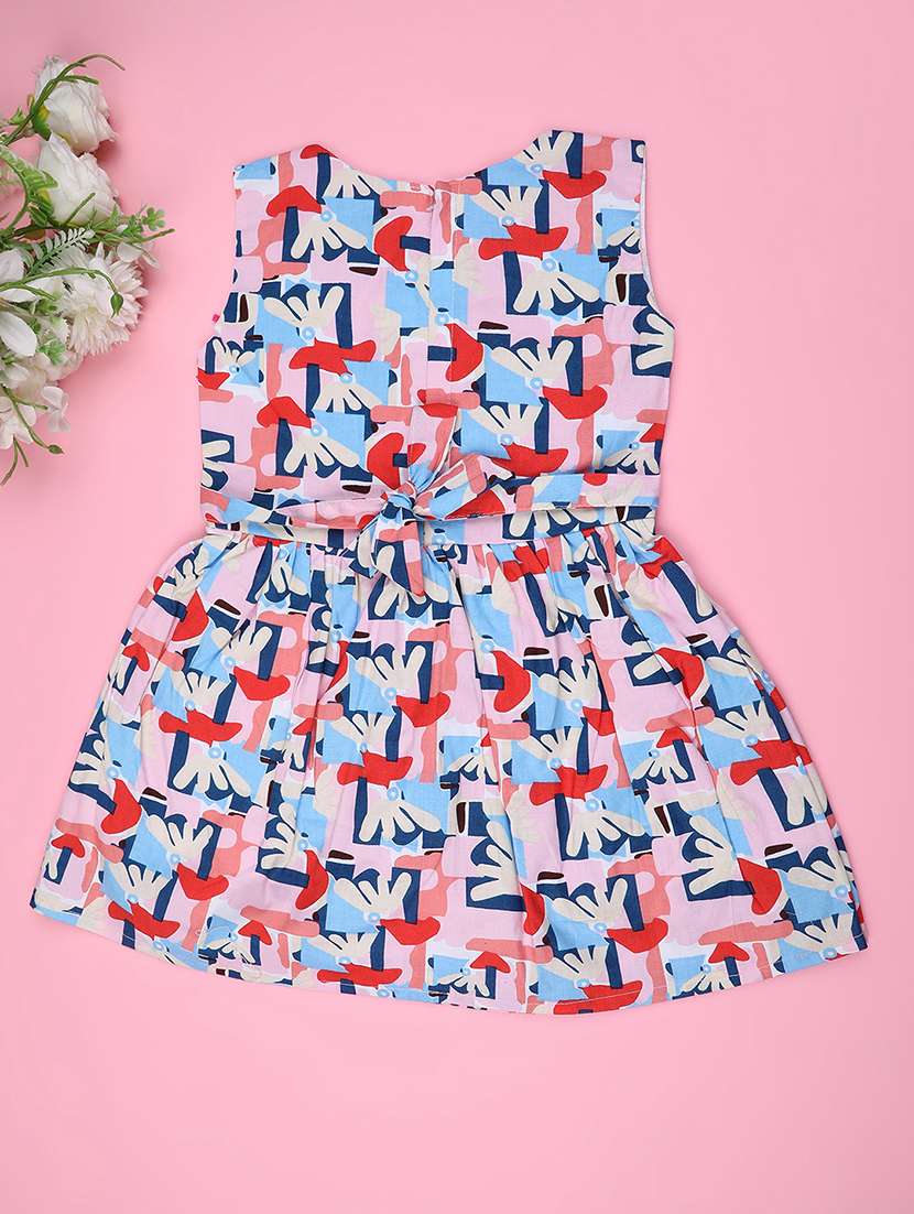 girls printed sleeveless frock - 22317348 -  Standard Image - 1