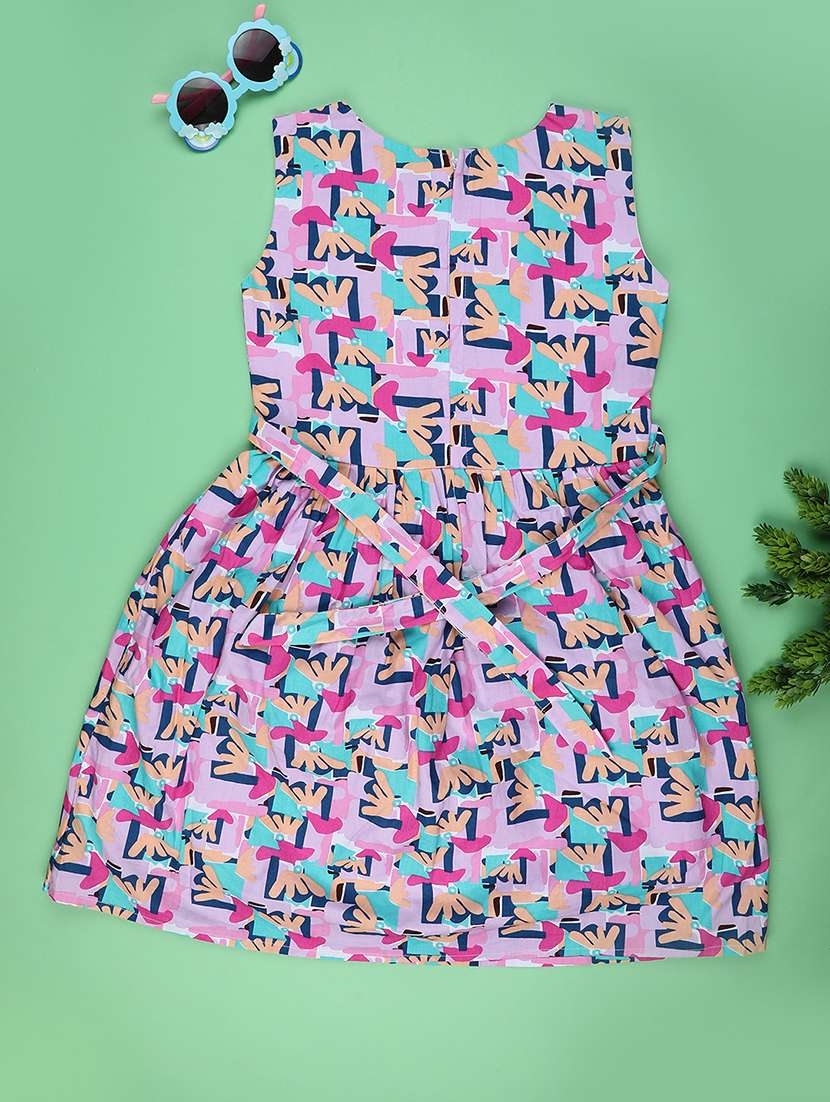 women printed sleeveless frock - 22317349 -  Standard Image - 1