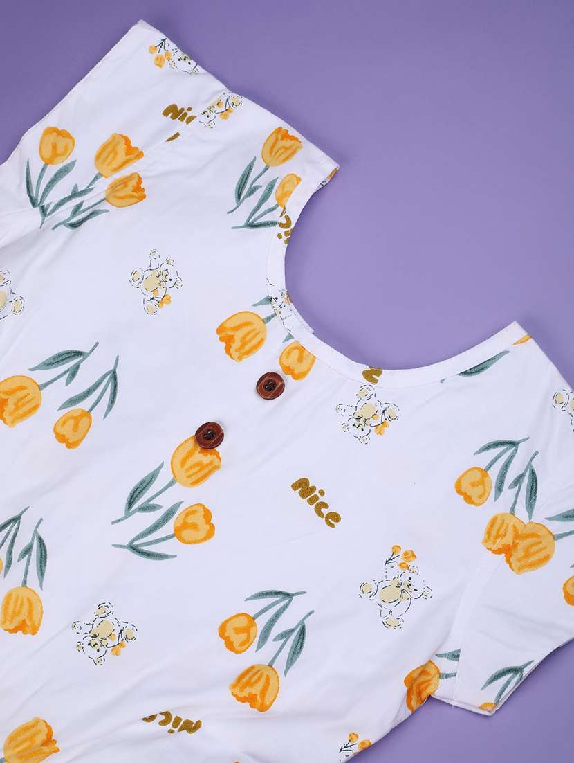 girls printed short sleeve flared frock - 22317364 -  Standard Image - 4