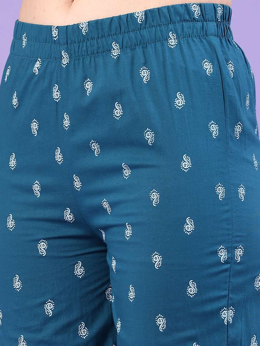 women printed three quarter sleeve kurta pant set - 22317381 -  Standard Image - 4