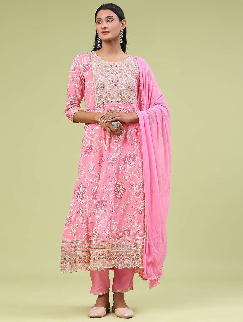 pink rayon kurta pant  set - 22317407 -  Standard Image - 1
