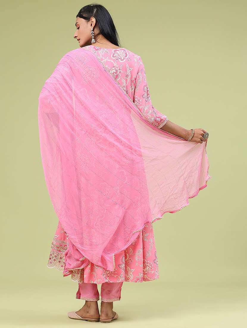 pink rayon kurta pant  set - 22317407 -  Standard Image - 4