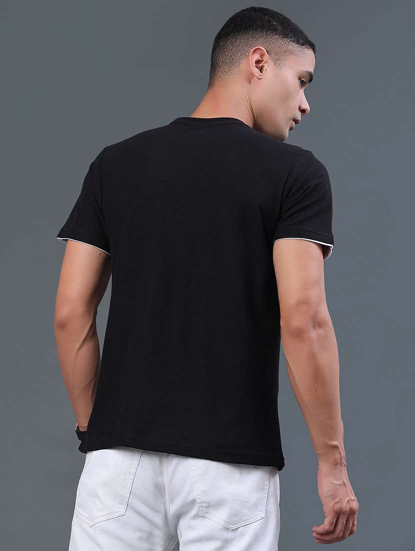 men solid round neck regular fit t-shirt - 22317444 -  Standard Image - 4