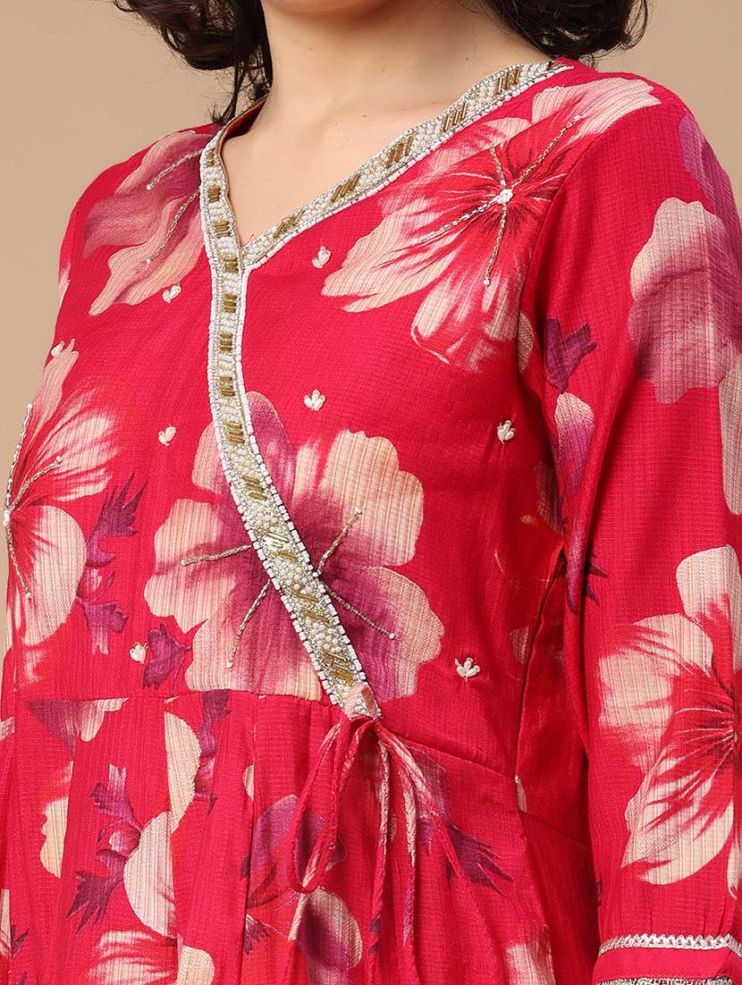 women printed three quarter sleeves kurta pant set with dupatta - 22317457 -  Standard Image - 4