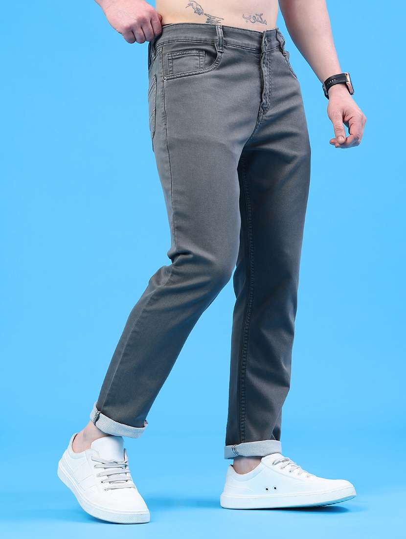 men plain mid rise full length jeans - 22317463 -  Standard Image - 1