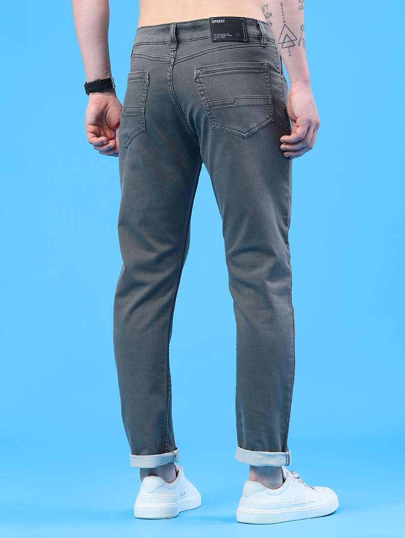 men plain mid rise full length jeans - 22317463 -  Standard Image - 4