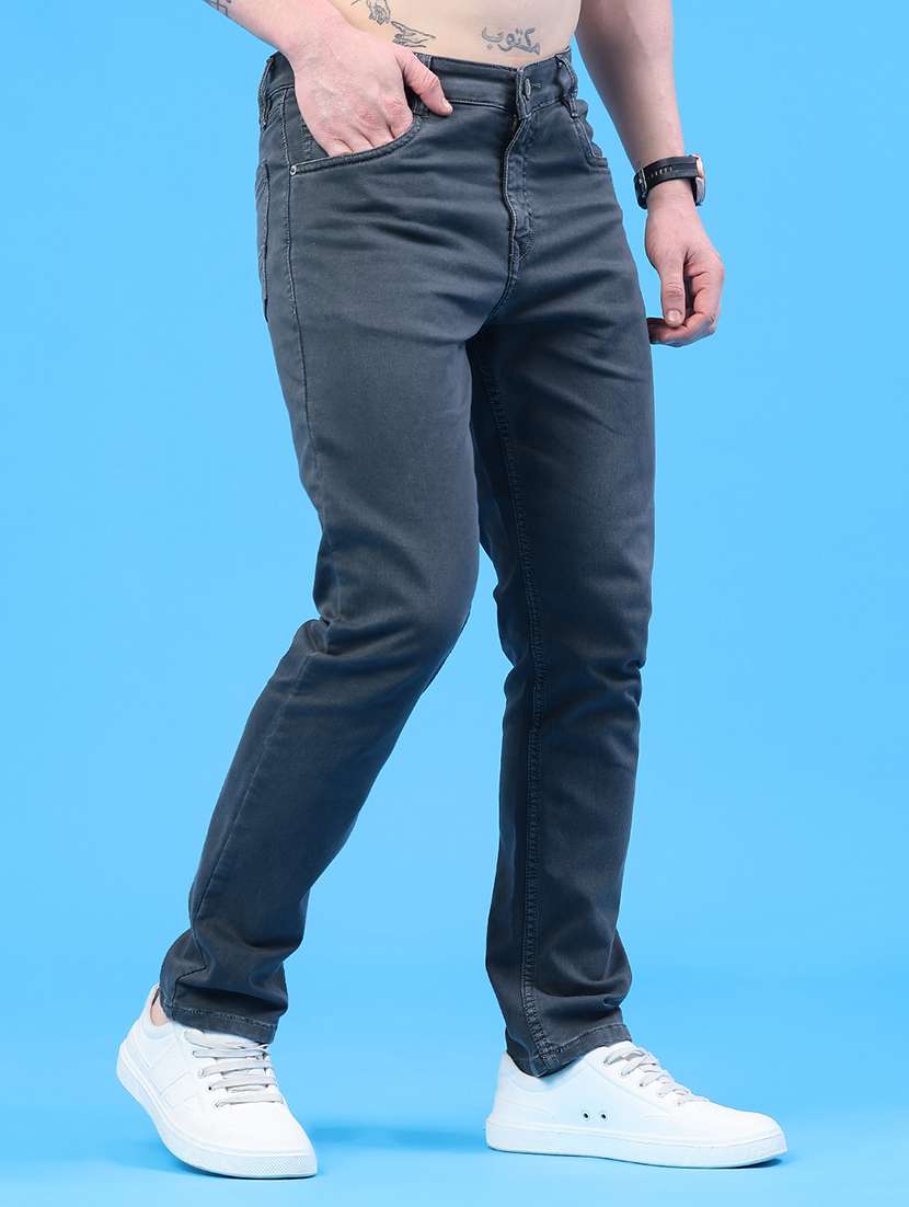 men plain mid rise full length jeans - 22317464 -  Standard Image - 1