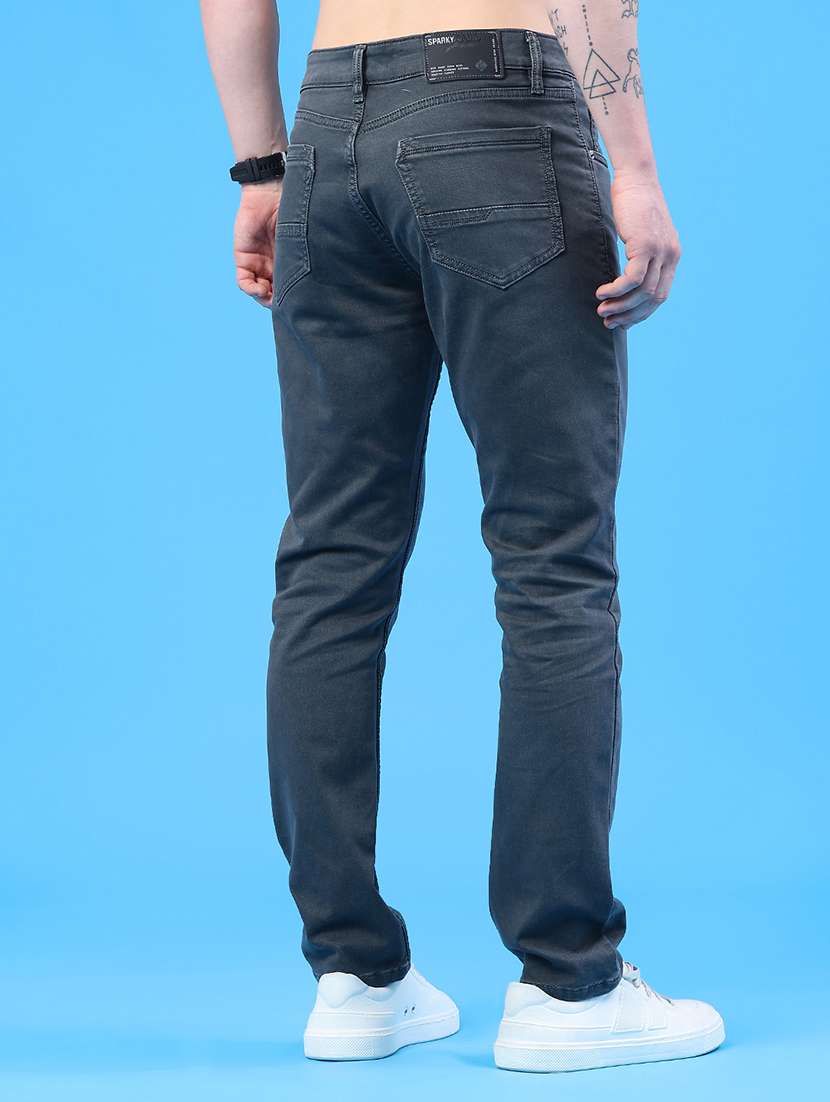 men plain mid rise full length jeans - 22317464 -  Standard Image - 4