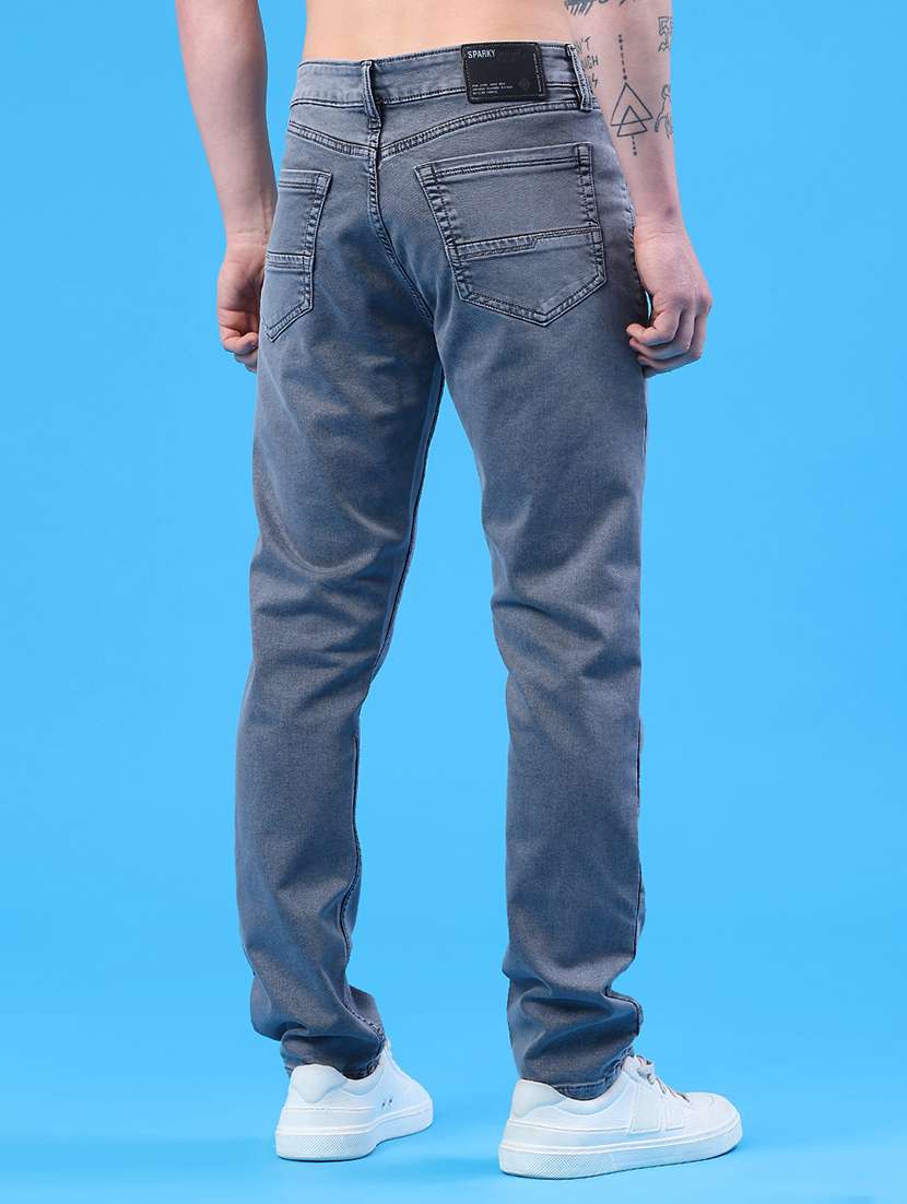 men plain mid rise full length jeans - 22317468 -  Standard Image - 4