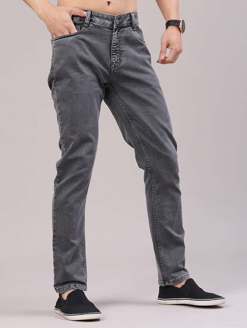 men plain mid rise full length jeans - 22317471 -  Standard Image - 1