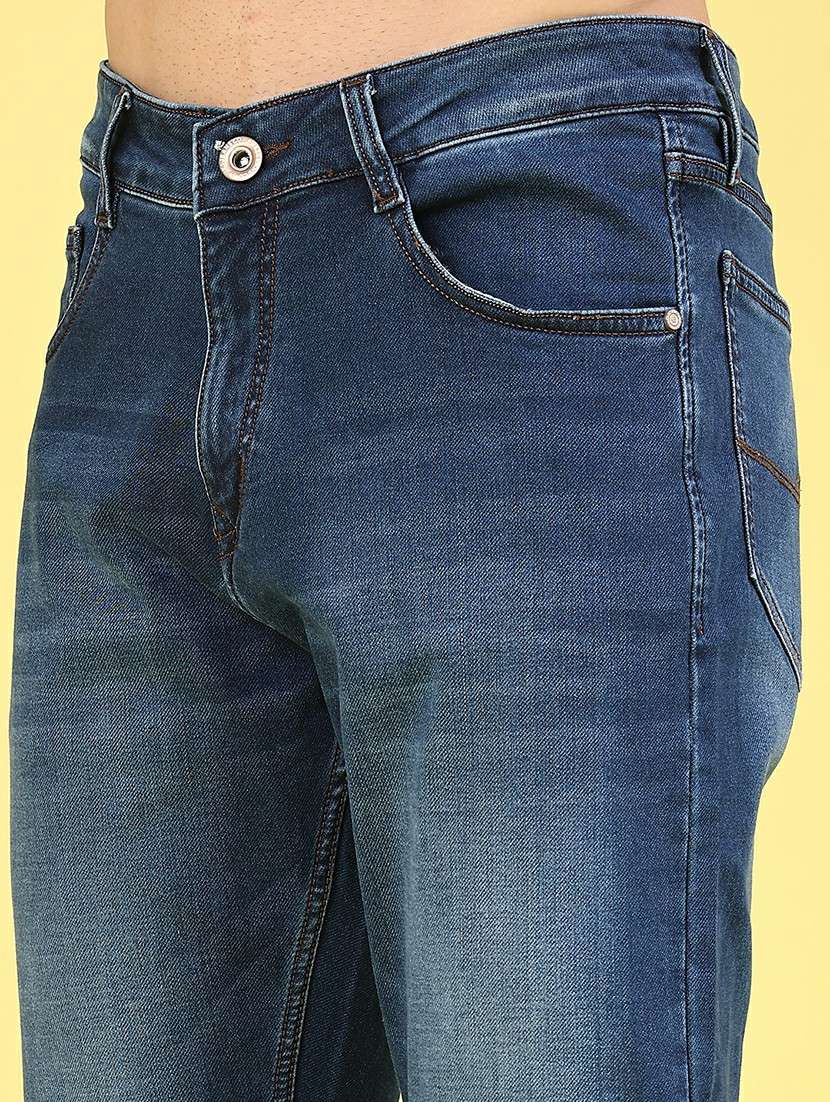 men washed mid rise full length slim fit jeans - 22317476 -  Standard Image - 1
