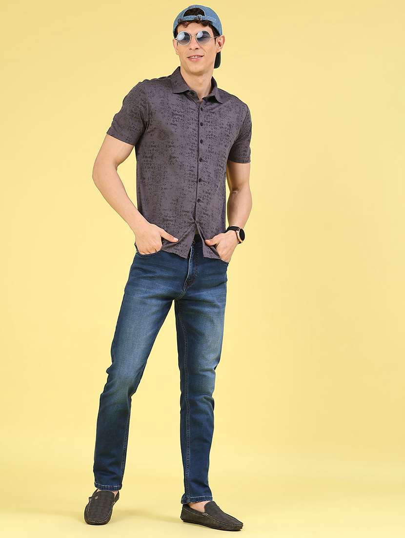 men washed mid rise full length slim fit jeans - 22317476 -  Standard Image - 4