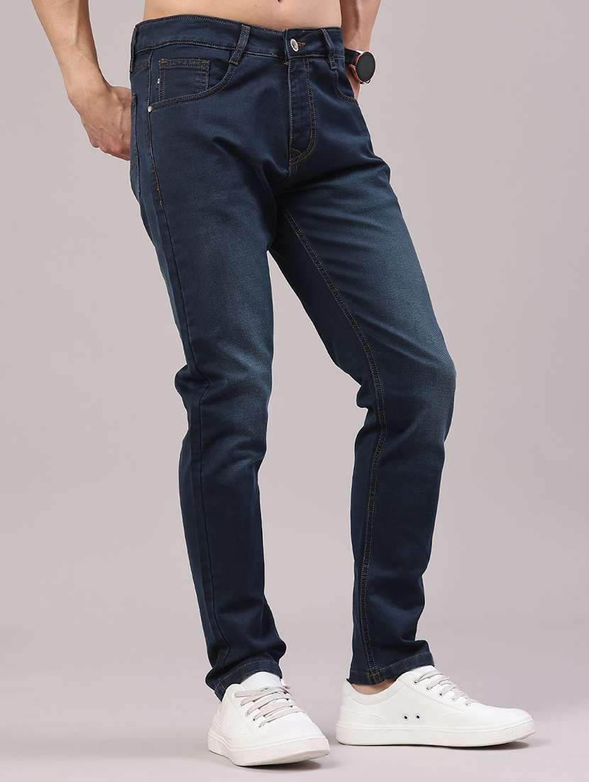 Men Washed Mid Rise Full Length Slim Fit Jeans - 22317478 -  Standard Image - 1