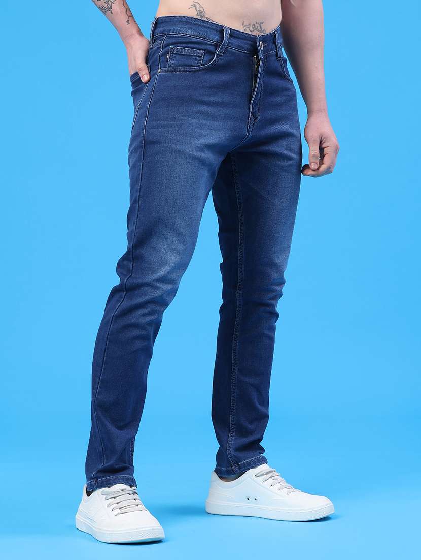 Men Washed Mid Rise Full Length Slim Fit Jeans - 22317480 -  Standard Image - 1