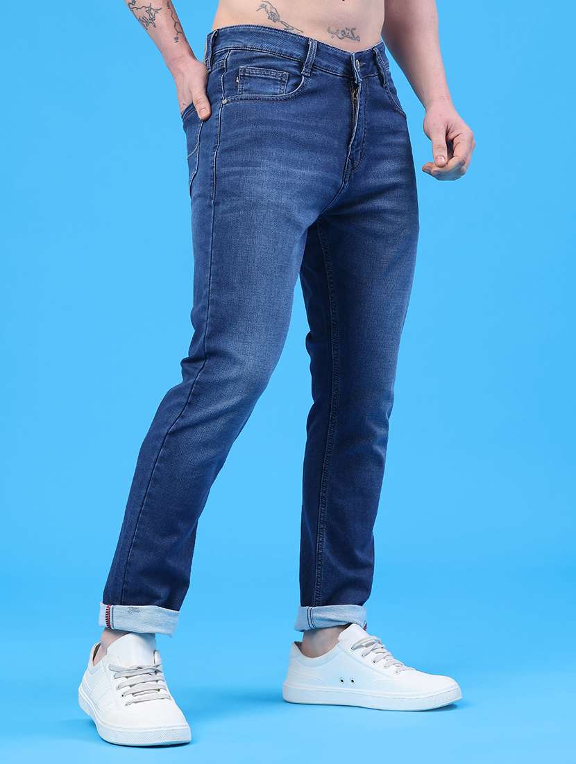 men washed mid rise full length slim fit jeans - 22317481 -  Standard Image - 1