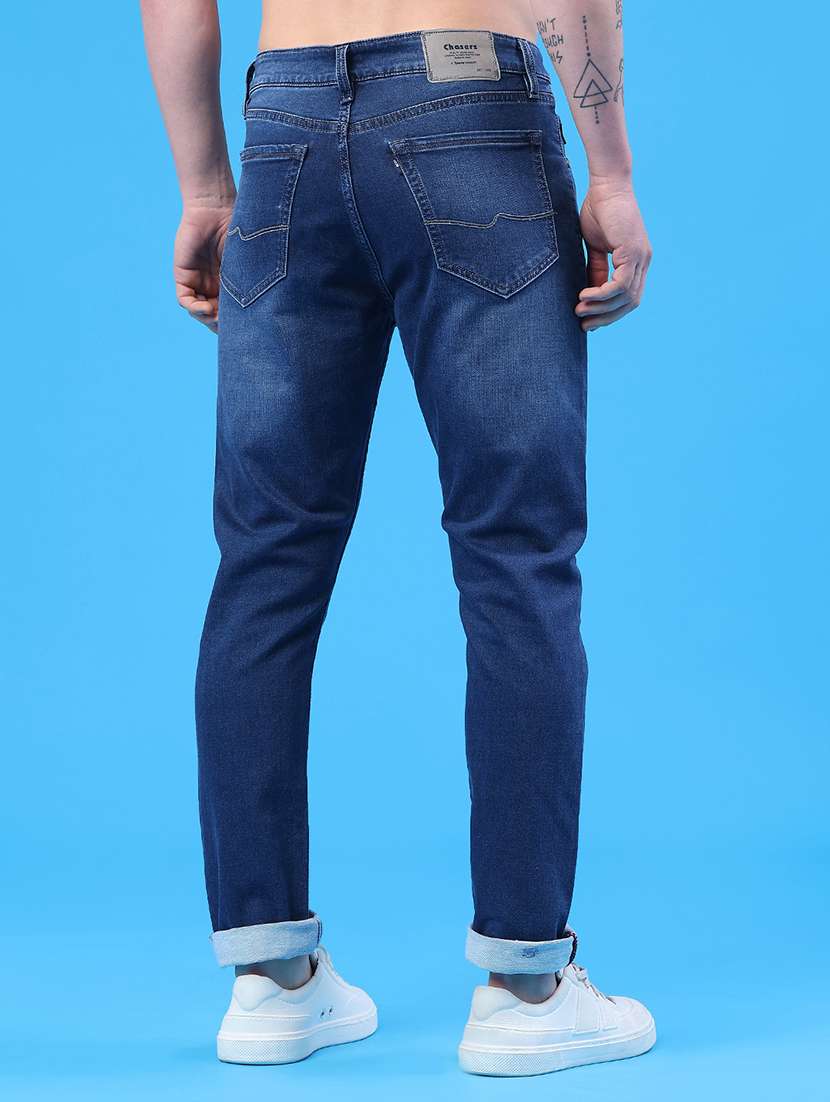men washed mid rise full length slim fit jeans - 22317481 -  Standard Image - 4